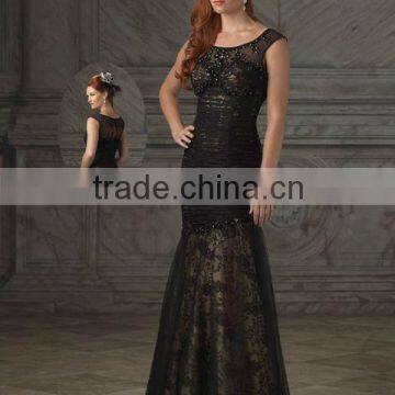 Black Spaghetti Straps Pleated Mermaid Trumpet Suzhou Mother Of Bride Dress Bridal Mother Dress XYY-wy022-20