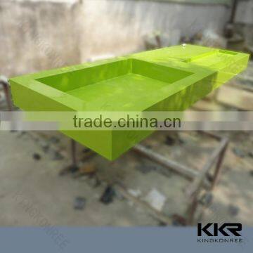 Perfect making artificial stone wall hung wash basin , green wash basin