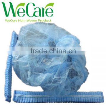 Medical Disposable Non woven Blue Clip cap double elastic