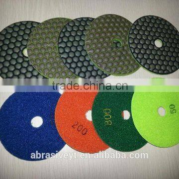 Hexagon dry diamond polishing pad