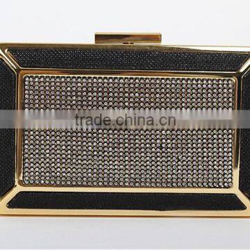 2016 spring best seller metal diamond crystal hard case evening bag for women