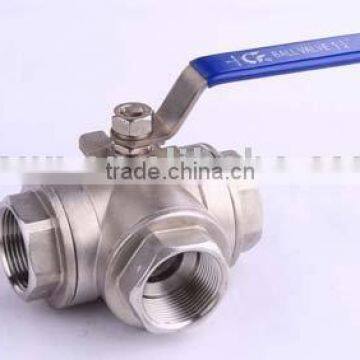 stainless steel 3 way ball valve threaded
