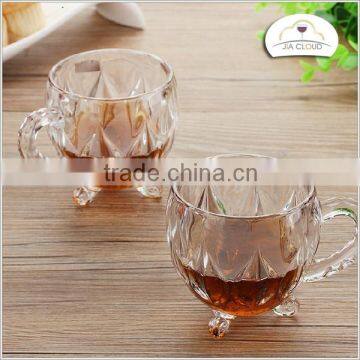 2015 Classic Design Glass Cup With Three Legs Cheap Small Glass Tea Cup