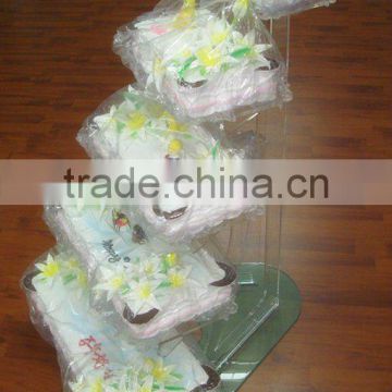 5 tier Acrylic floating cake decoration wedding cup cake stands