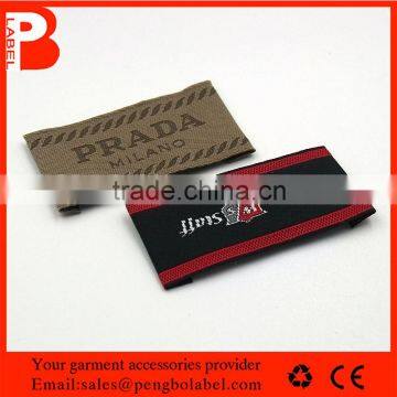 custom labels woven loop fold labels for handbags