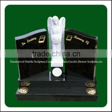 Memorial Angel G603 Black Granite Monument