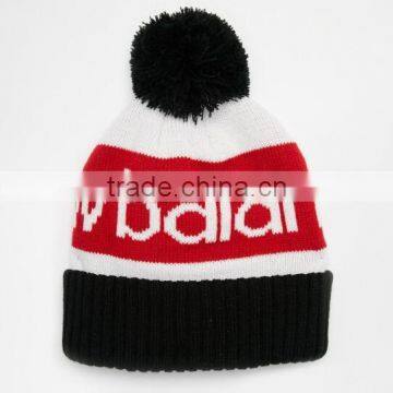 Alibaba Trade Assurance Wholesale Pompom Jacquard Beanie/Custom 100% Acrylic Beanie Wholesale