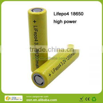 Li ion Battery 18650 1200mAh Rechargeable Cylindrical Lifepo4 Battery