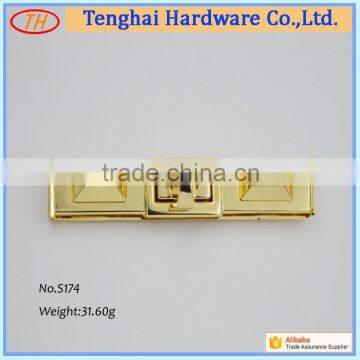 Popular gold bag accessory metal lock for bags