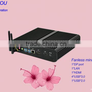 2016 skylake 6th generation Fanless Mini PC i7 6500u 6600 with Windows10 4G RAM 1TB HDD DP port