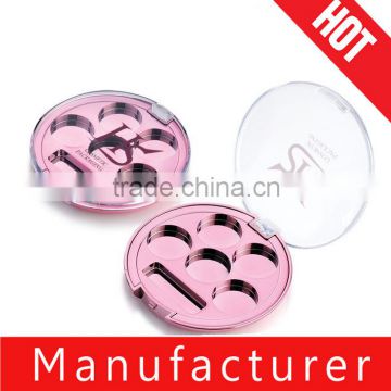 Pink Plastic Round 5 Color Eyeshadow Palette Packaging