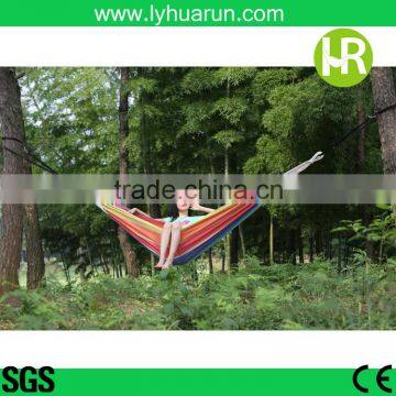 portable cotton hammock, colorful stripe camping hammock