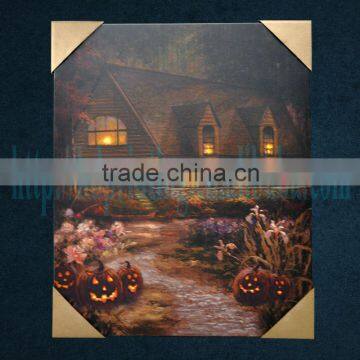 hot sale halloween house led canvas painting wall art