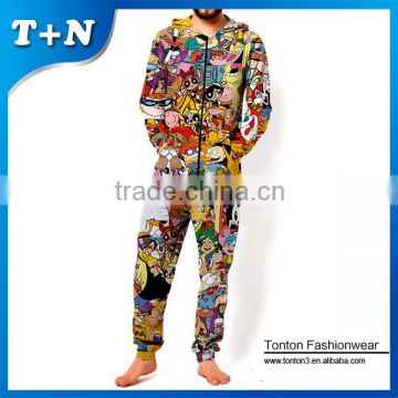 printed cotton jumpsuit in fleece plus size