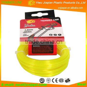 Head Card Trimmer Line 1.6mmX15M Light Yellow Color Round Shape Cutting Grass Line Nylon Grass Trimmer Line