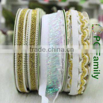 Wholesale gold elastic tape trim