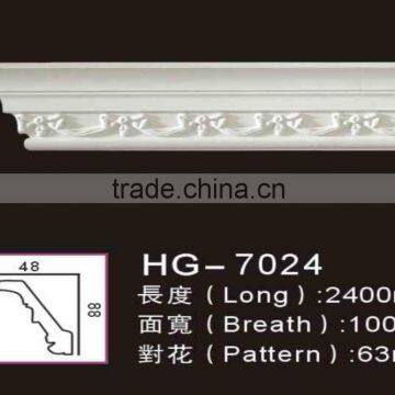 HG 7024 Interior and Exterior Decorative PU foam carved Cornice Moulding
