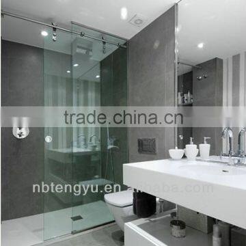Tempered glass stainless steel sliding shower door