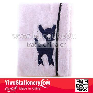 Deer cover Fluffy Plush Notebook with elastic band                        
                                                Quality Choice