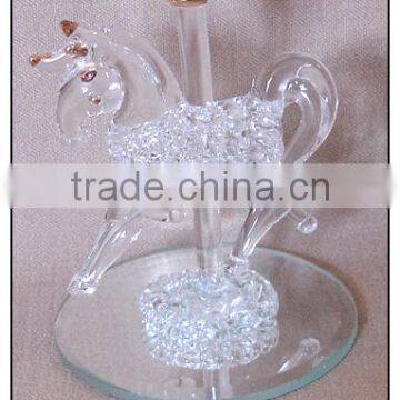 hand made spun glass horse decoration