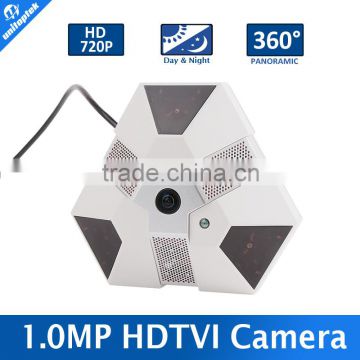 1.3 Mega pixel HD 720P Fisheye 360 Degree View Angle 1/3" CMOS 1.56mm Panorama Dome TVI Camera