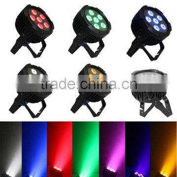 China slim led par light 6 x 12w rgbwa uv pink color IR remote control IP65 waterproof light
