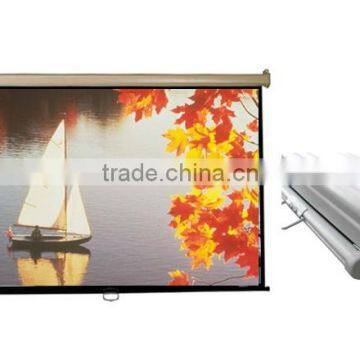 Manual Wall mounted Projector Screen LED Backlight Type and Yes Wide Screen