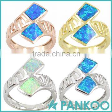 NEW Design Blue Opal Band Ring For man and women 925 sterling Silver Ring