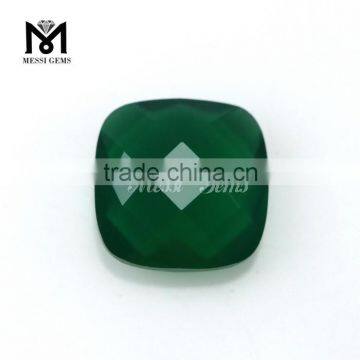 Messi Gems Faceted Loose Stone Cushion 10 x 10 Emerald Agate Gem photo-3