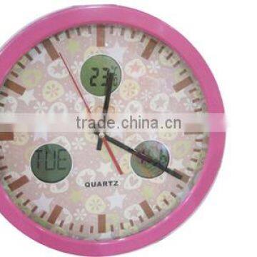 LCD metal wall clock