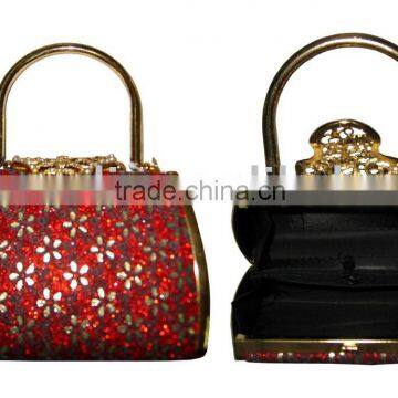 FASHION EVENING HANDBAGS IN STYLISH DESIGN WITH DIAMOND LOCK