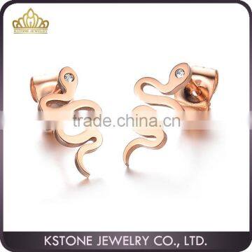 KSTONE Fashionable design 316L stainless steel snake ear stud earring