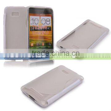 Frost hot white clear S line TPU cover for HTC One SU T528w for wholesale