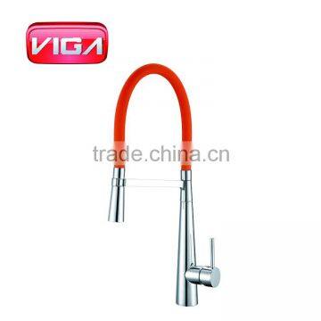 Chromed Body Single Lever Kitchen Sink Mixer With Black Silicone Hose