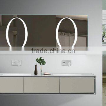 Smart touch High Quality Led illuminated Bathroom Wall Mirror with defogger pad and led backlights