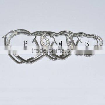 Womens Stainless Steel Heart Shape Fashion Earrings(BE20096)