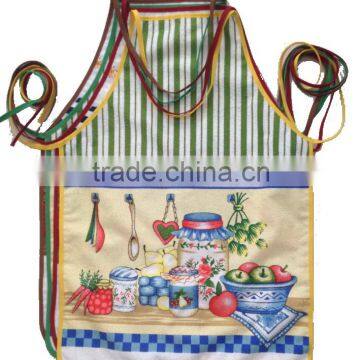 All Over Printing Adult Easy Wipe Apron Pvc or pp Material Long Apron