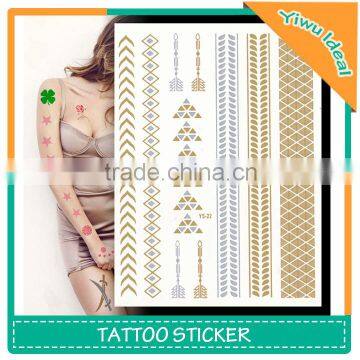 Long Lasting Custom Metallic Wholesaler Temporary Tattoo