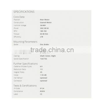 ROHS/CE Approved Hot Sale Fat e Bike Hub Cst or Freel Wheel Motor 48V 500W photo-4