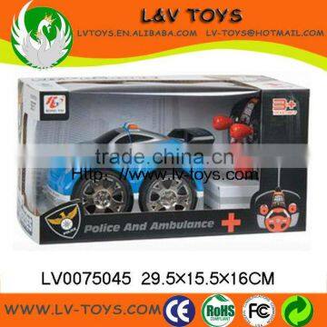 4CH big wheel rc police toy car for kids with light