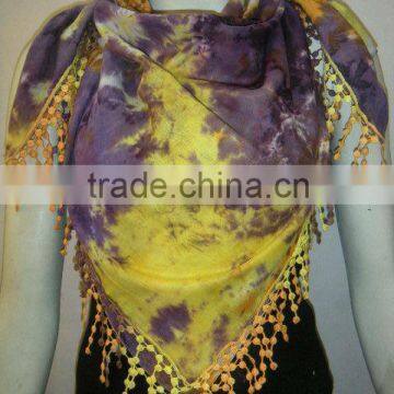 100% Cotton With Lace Scarves/scarf