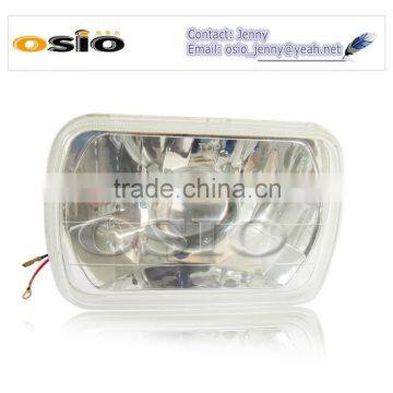 5 inch Square BMC CRYSTAL GLASS with Lens 12V/24VAuto Halogen Semi Sealed Beam Auto Halogen Lamp Install H4 or HID H4 Xenon Bulb
