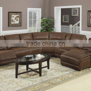 Corner Genuine Leather Sofa Set Modern Brown Sofas and L Shaped Sofa Cover photo-5