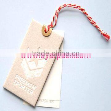 brand logo garment hang tag with plastic string