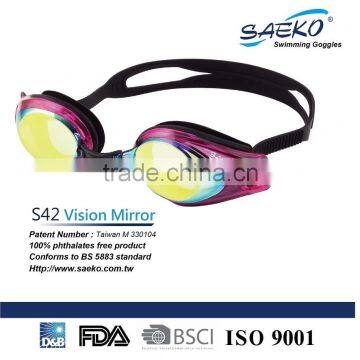 Vision Mirror - Fashionable Silicone Adjustable Silicone Strap Mirrored Lens Swimming Goggles