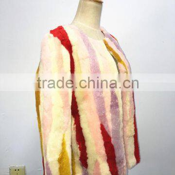 Cheap Price Korea Style Women Short Mixed Color Sheep Fur Coat photo-4