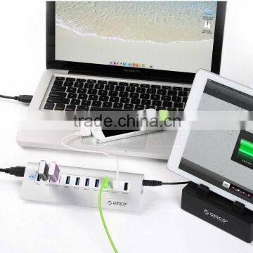 7 port usb hub and 3 port usb charger for iphone, ipad and smart phone