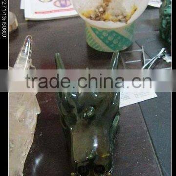 Wholesale Charming Green Agate Stone Dragon Skull Head Pandent