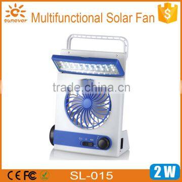 Hot selling mini solar light fan, 2W solar panel mobile charger air fan