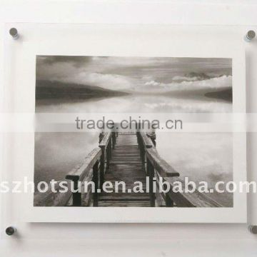 Frameless wall-mounted poster display frame